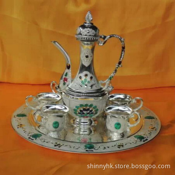 Metal Craft Handmade Tea Set